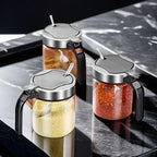 300ml Glass Seasoning Jar with Lid and Spoon