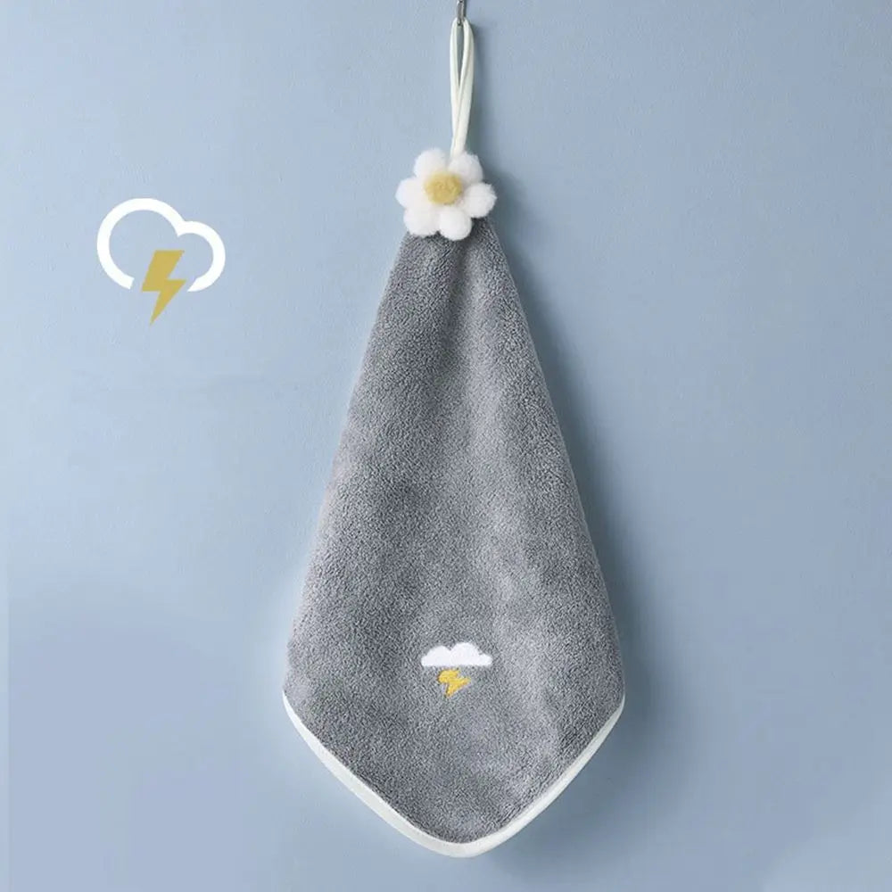 Embroidered Coral Fleece Hand Towel