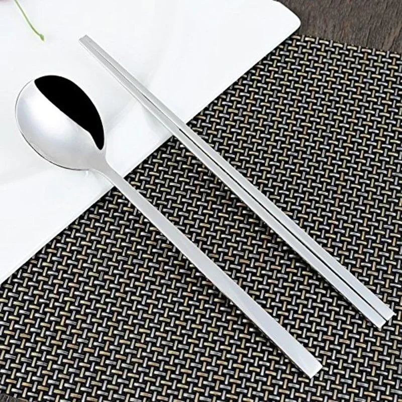 Stainless Steel Chopsticks and Spoon Cutlery Set