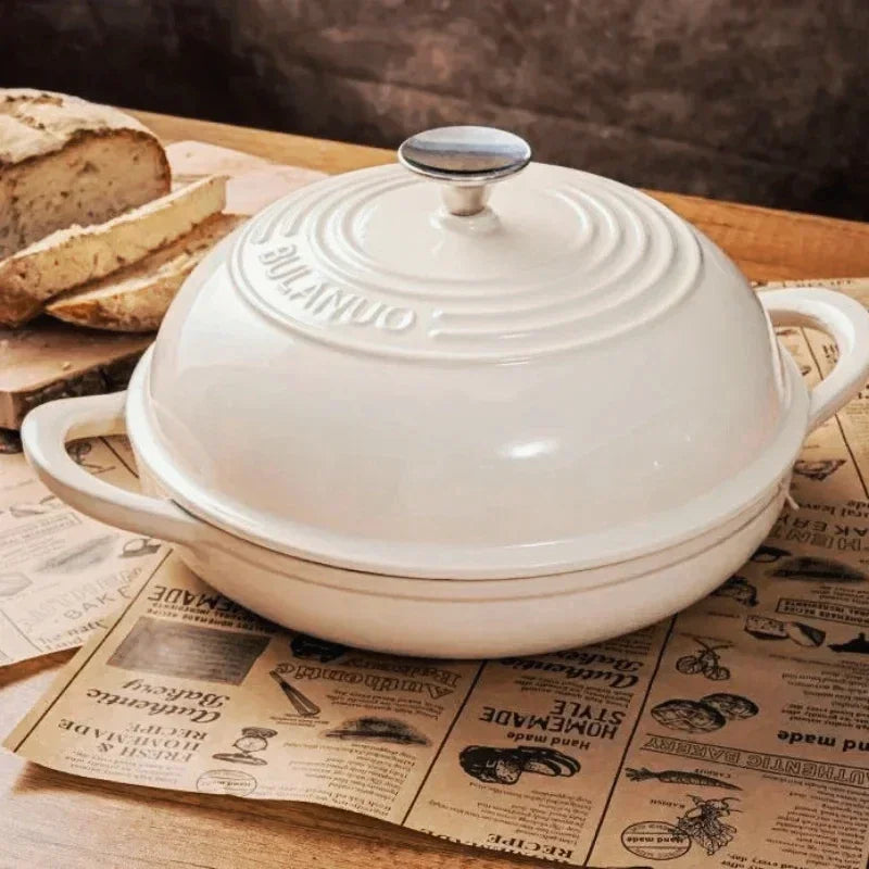 Olla holandesa de hierro fundido esmaltado con tapa
