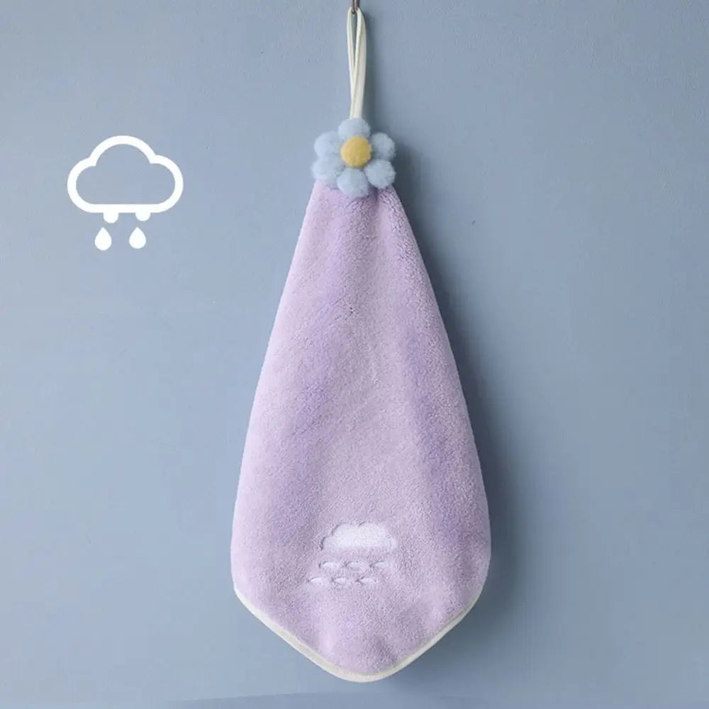 Embroidered Coral Fleece Hand Towel