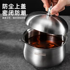 Tarro de acero inoxidable para condimentos con tapa