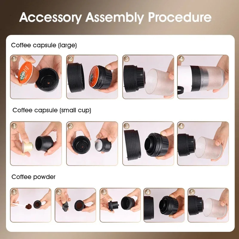 Cafetera de espresso portátil 3 en 1