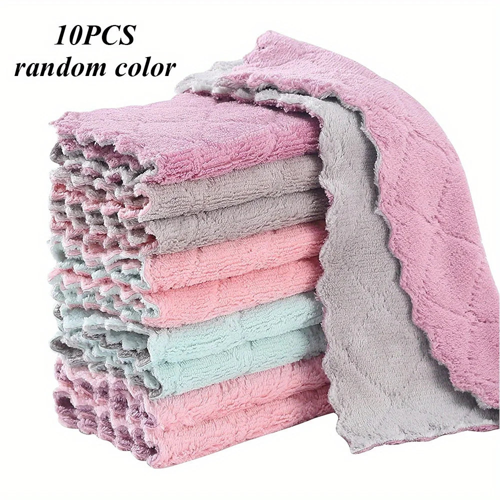 10-Pack Small Dish Washing Cloths, 9.4" x 5.5", Assorted Colors