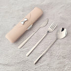 Stainless Steel Portable Tableware Set with Knife, Fork and Spoon and Storage Case