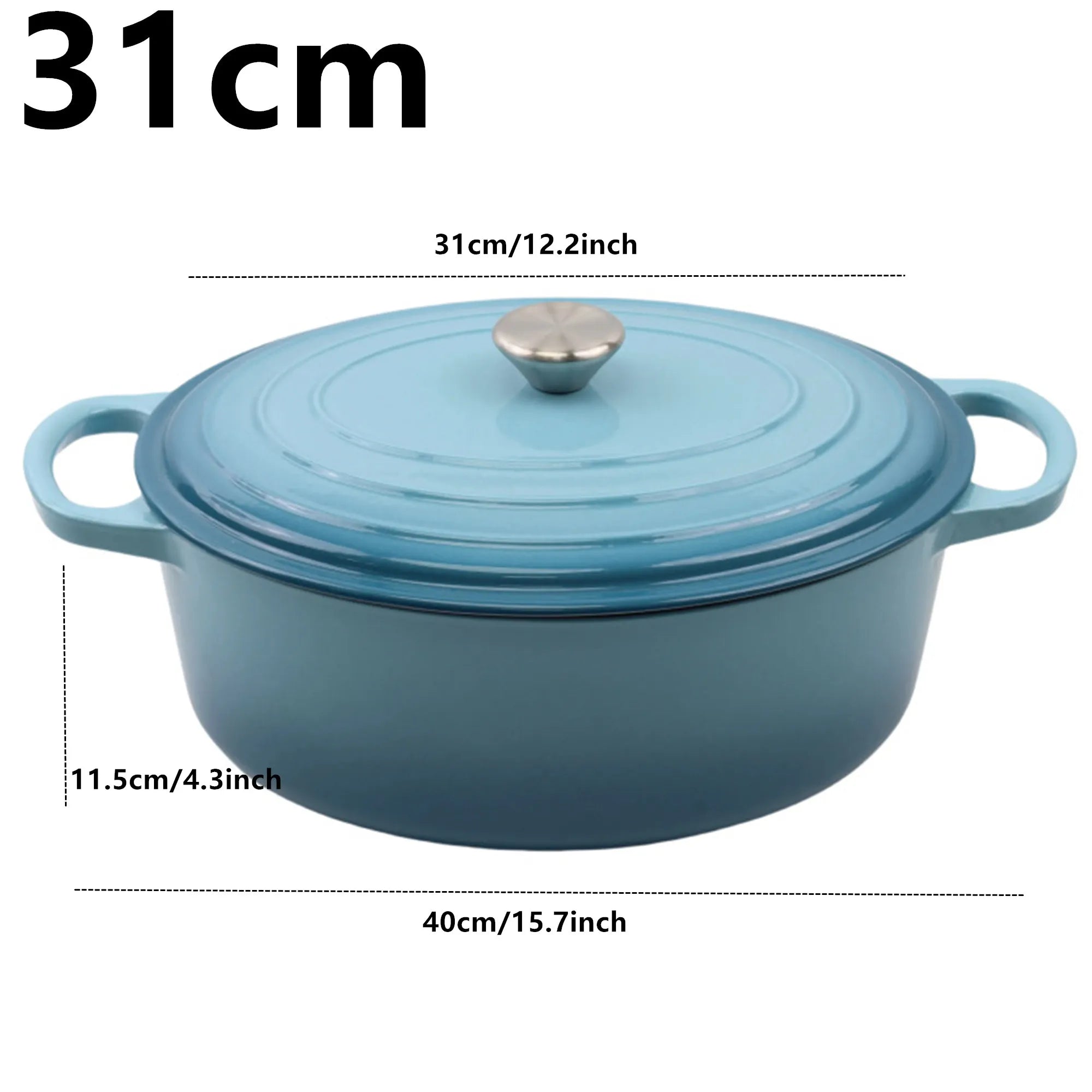 Enameled Cast Iron Dutch Oven with Lid – 33cm