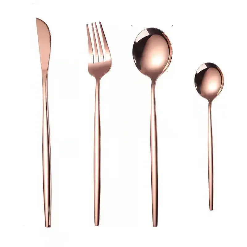 Stainless Steel Cutlery Set with Fork, Spoon, Knife & Chopsticks