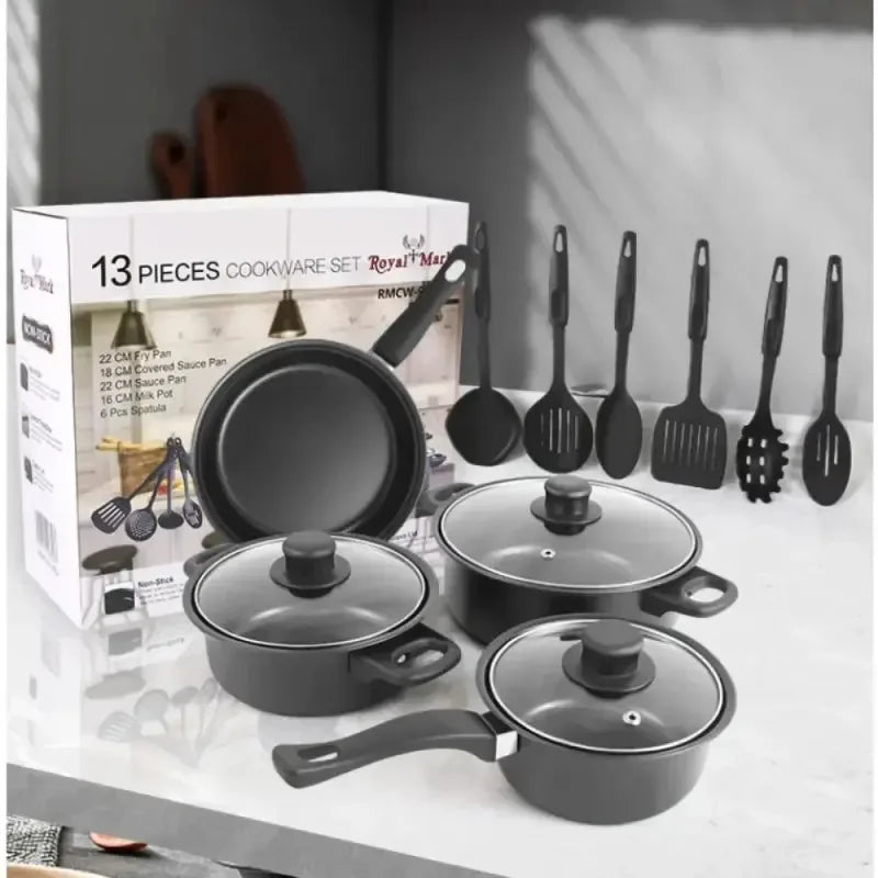 Cast Iron Non-Stick Cookware Set with Lids