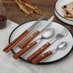 Juego de cubiertos de acero inoxidable – Tenedor, cuchara, cuchillo, palillos chinos