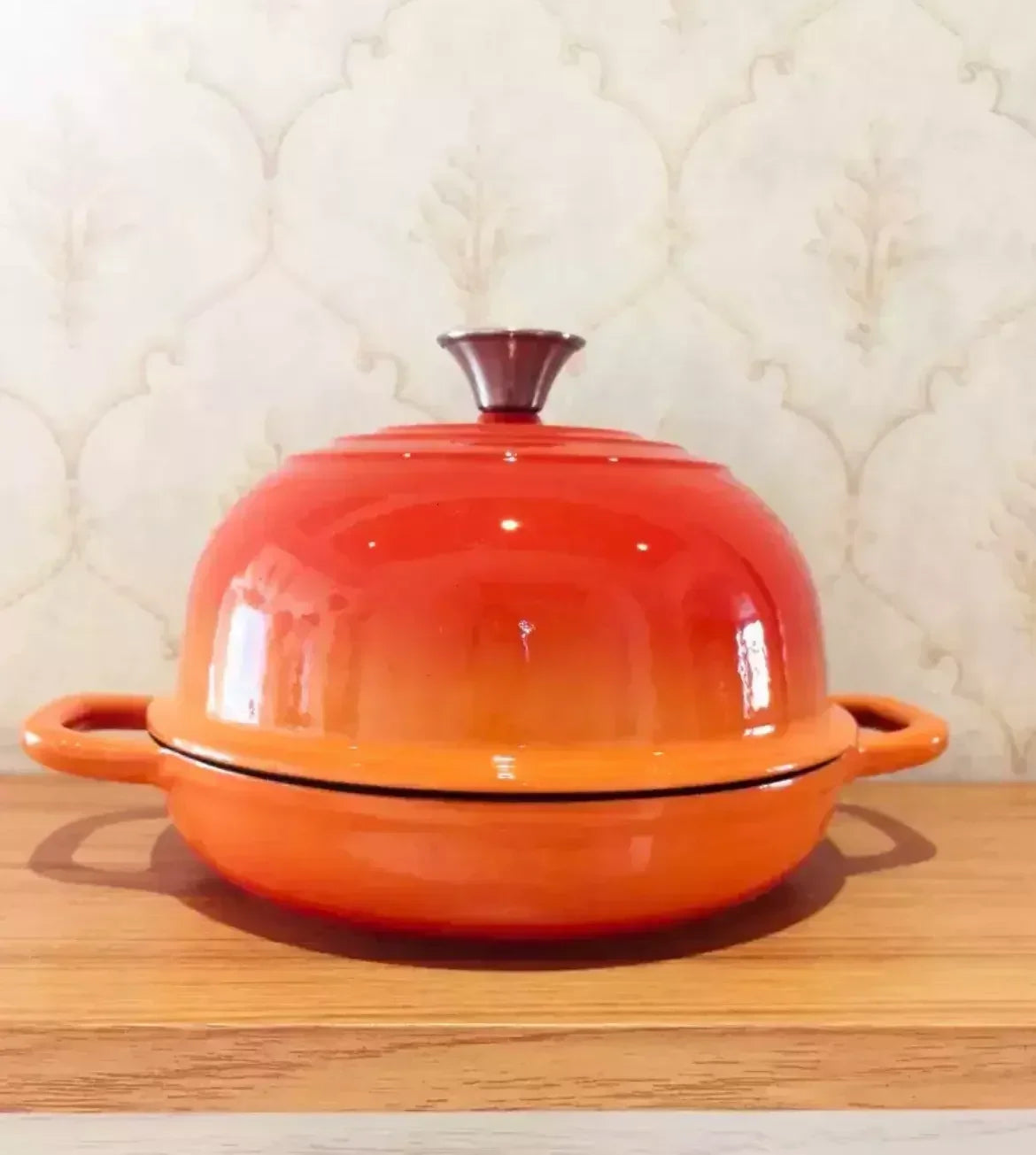 Olla holandesa de hierro fundido esmaltado con tapa
