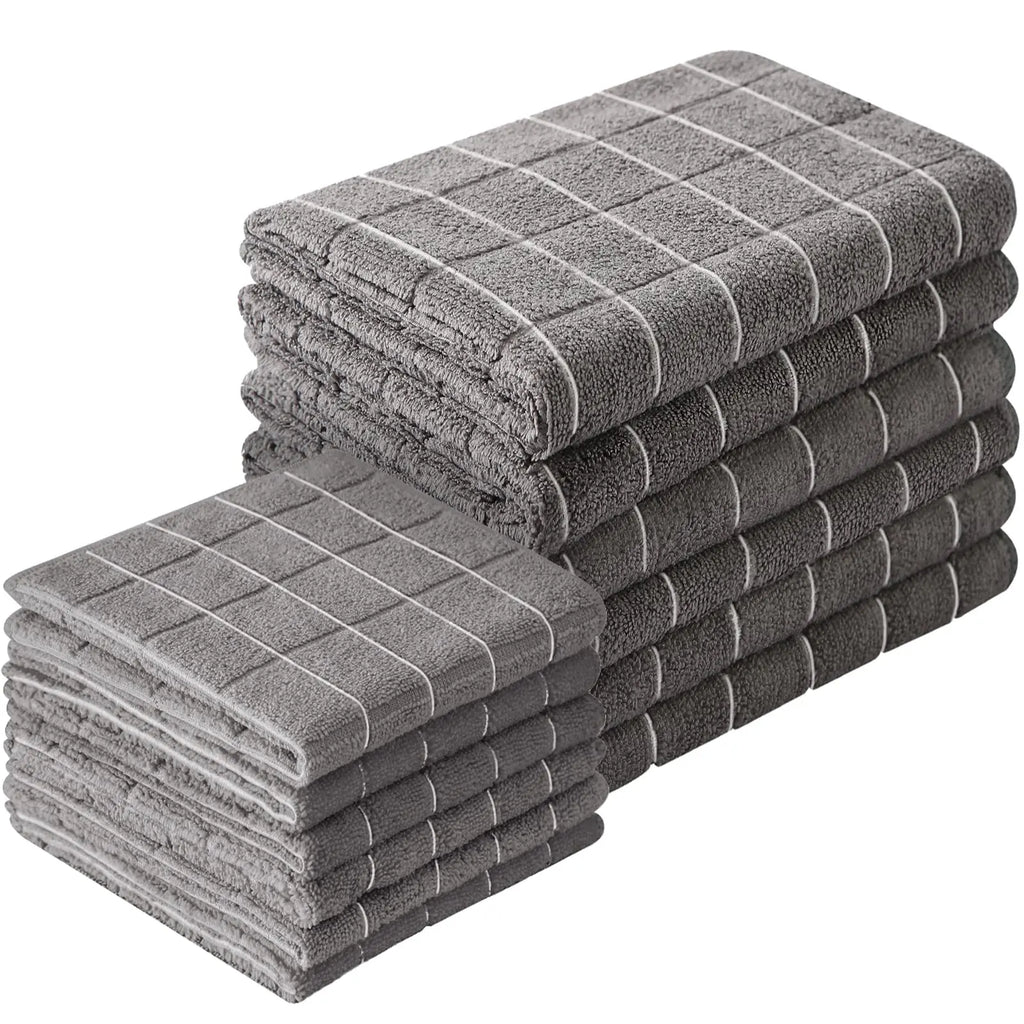 Microfiber Kitchen Towels and Dishcloths Set (12-Pack)