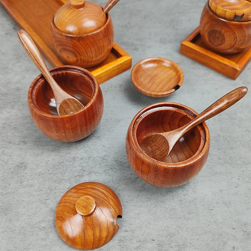 Wooden Spice & Pepper Shaker Set