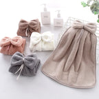 Bowknot Coral Velvet Hand Towel