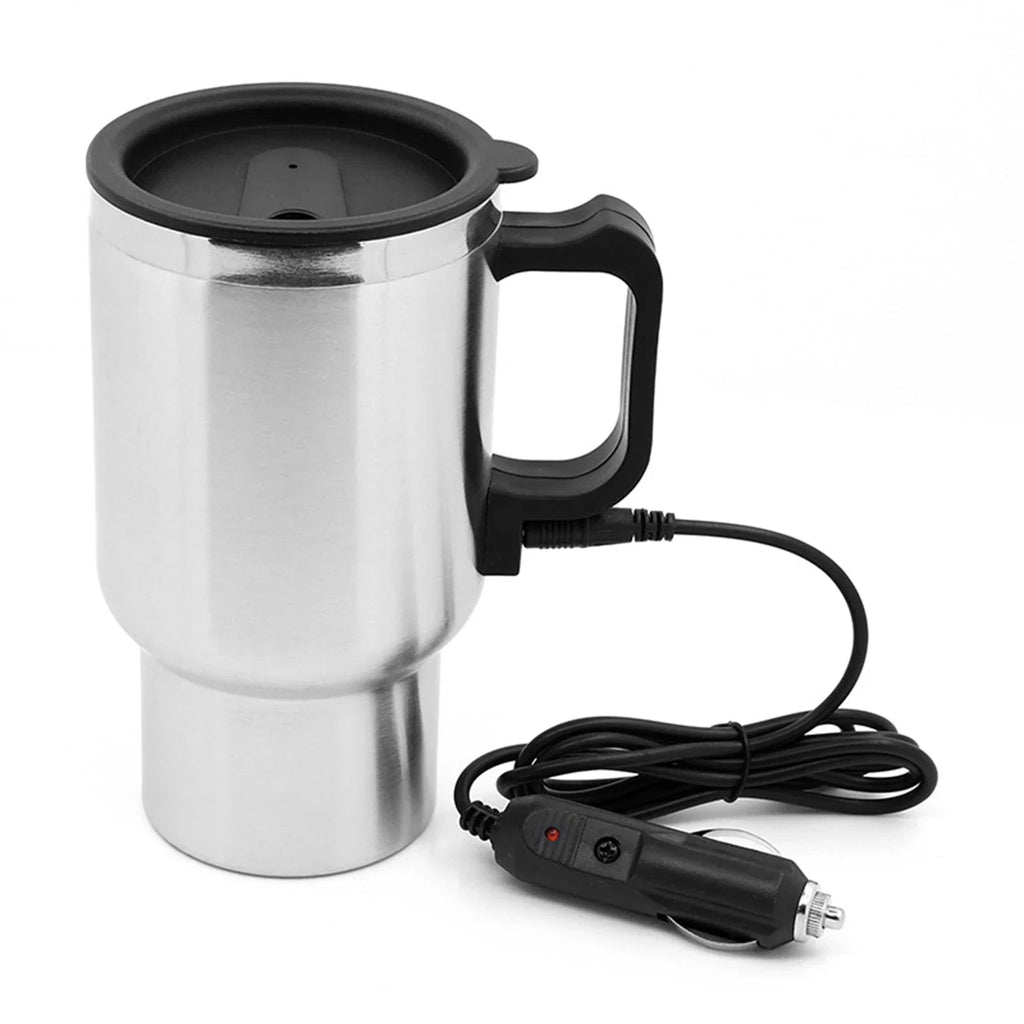 12V Car Electric Kettle – Stainless Steel, 450ml