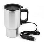 12V Car Electric Kettle – Stainless Steel, 450ml