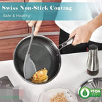 Sartén de acero inoxidable con tapa de cristal