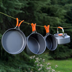 Aluminum Camping Cookware Set – Frying Pan, Cooking Pot, Hanging Pan & Kettle