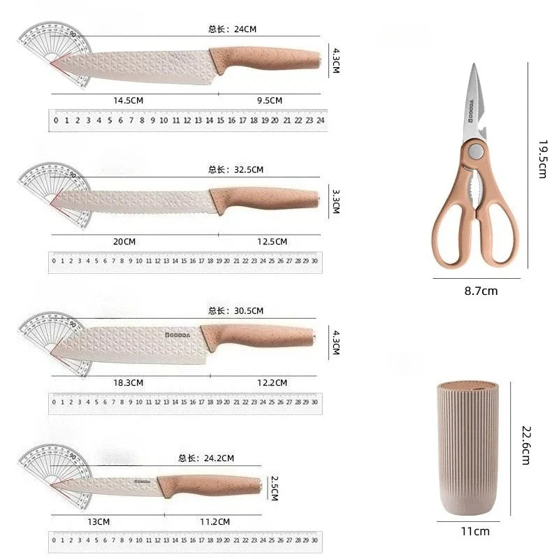 6-Piece Kitchen Knife Set with Block