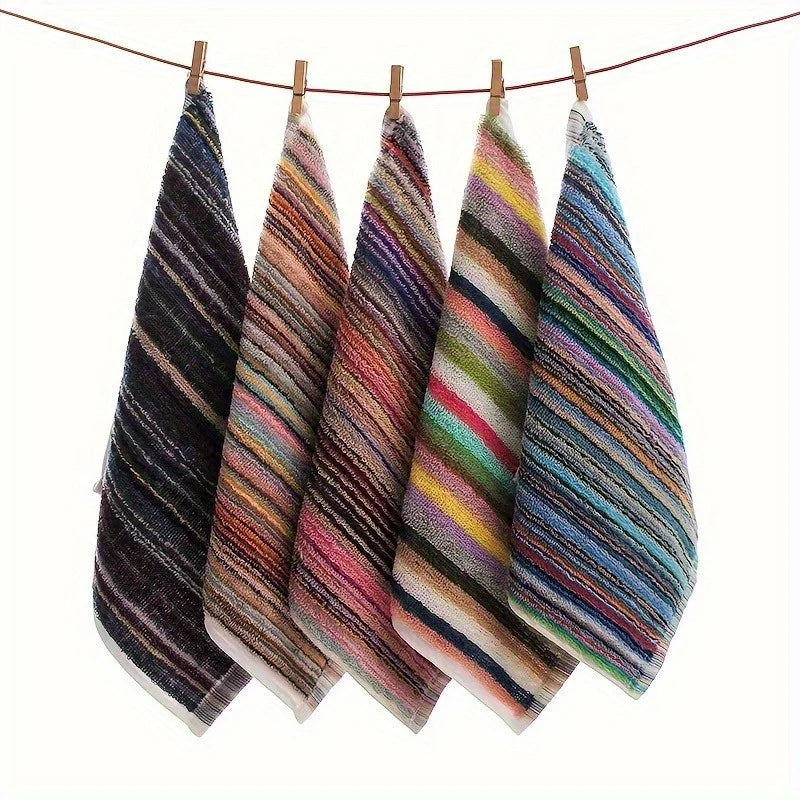 Paños de cocina de algodón a rayas, paquete de 10, colores surtidos