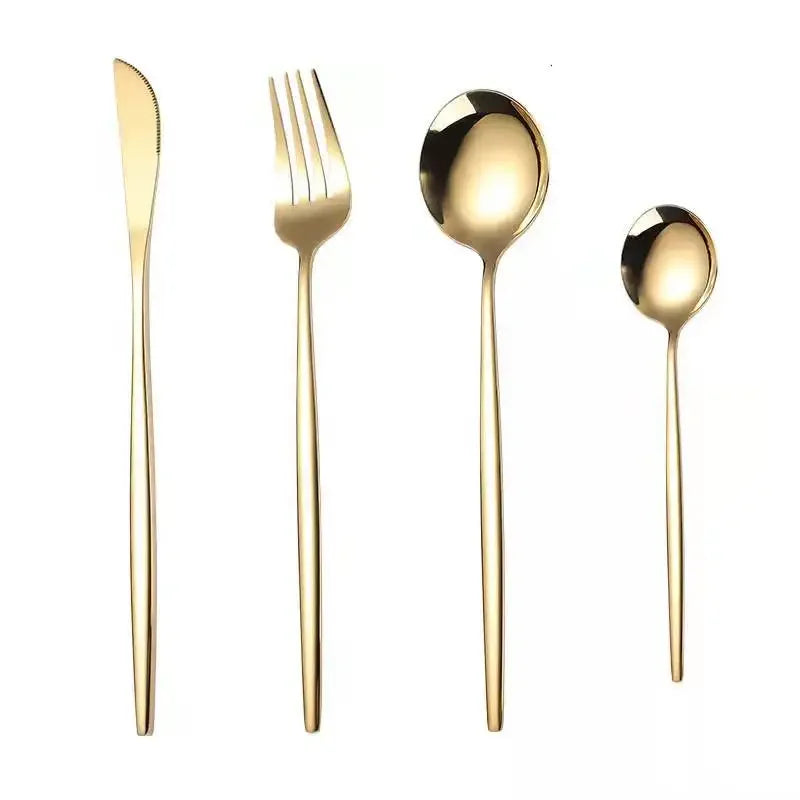 Stainless Steel Cutlery Set with Fork, Spoon, Knife & Chopsticks