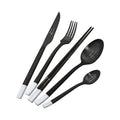 Black & White Stainless Steel Cutlery Set (4-Piece / 5-Piece)