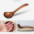 Wooden Long Handle Round Spoon