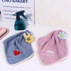 Embroidered Coral Fleece Hand Towel