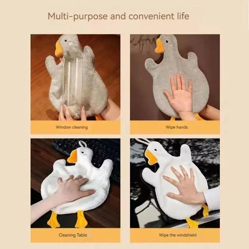Cartoon Goose Hand Towel – Hanging Type, Quick-Dry, High Absorbency