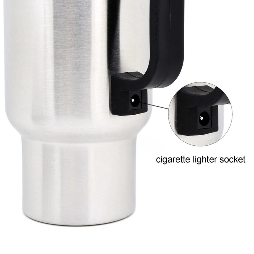 12V Car Electric Kettle – Stainless Steel, 450ml
