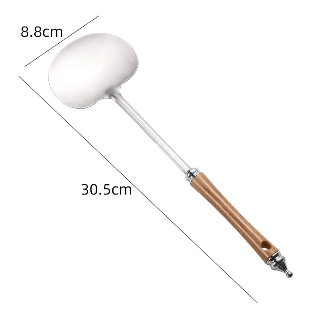 Stainless Steel Wok Spatula with Wooden Handle