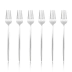6-Piece Stainless Steel Dinner Forks Set, Silver & Gold, 8.2 Inch