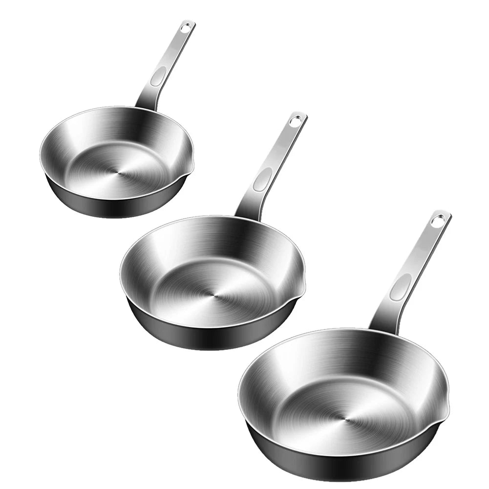 Mini Sartén de Acero Inoxidable para Huevos con Pico Vertedor