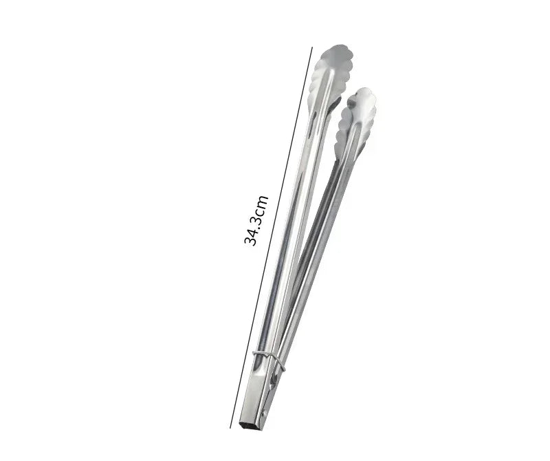 Pinzas de cocina de acero inoxidable con bloqueo deslizante
