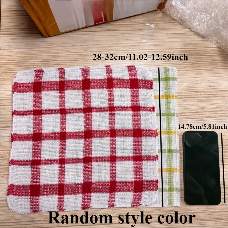 Plaid Kitchen Towels – Microfiber Dish Cloths (3/5/10pcs)