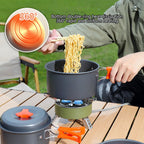 Aluminum Camping Cookware Set – Frying Pan, Cooking Pot, Hanging Pan & Kettle