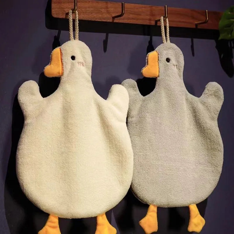 Cartoon Goose Hand Towel – Hanging Type, Quick-Dry, High Absorbency