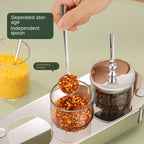 Stainless Steel & Glass Seasoning Jar Set