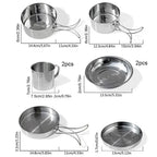 8-Piece Stainless Steel Camping Cookware Set