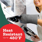 Silicone & Cotton Oven Mitts Set (2 PCS) – 480°F Heat Resistant