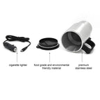 12V Car Electric Kettle – Stainless Steel, 450ml