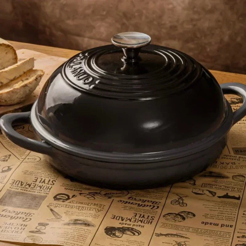 Olla holandesa de hierro fundido esmaltado con tapa