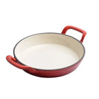 Sartén de hierro fundido esmaltado con tapa de cristal – Sartén de 20 cm