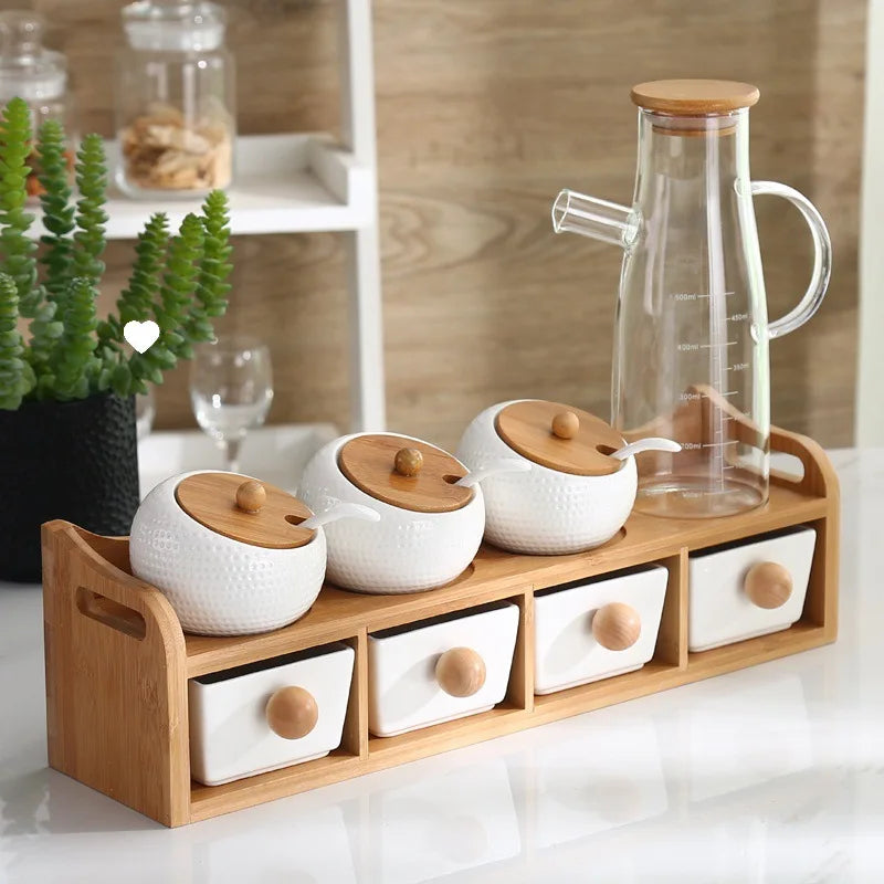 Ceramic Seasoning Jar Set with Lids