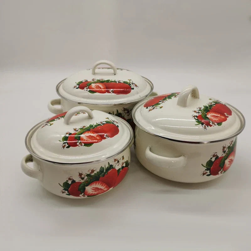 Juego de utensilios de cocina esmaltados Fresa (3 piezas)