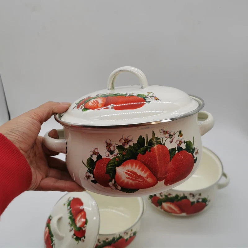 Juego de utensilios de cocina esmaltados Fresa (3 piezas)
