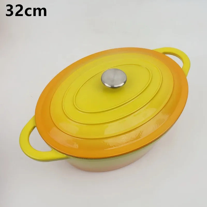 Enameled Cast Iron Dutch Oven with Lid – 33cm