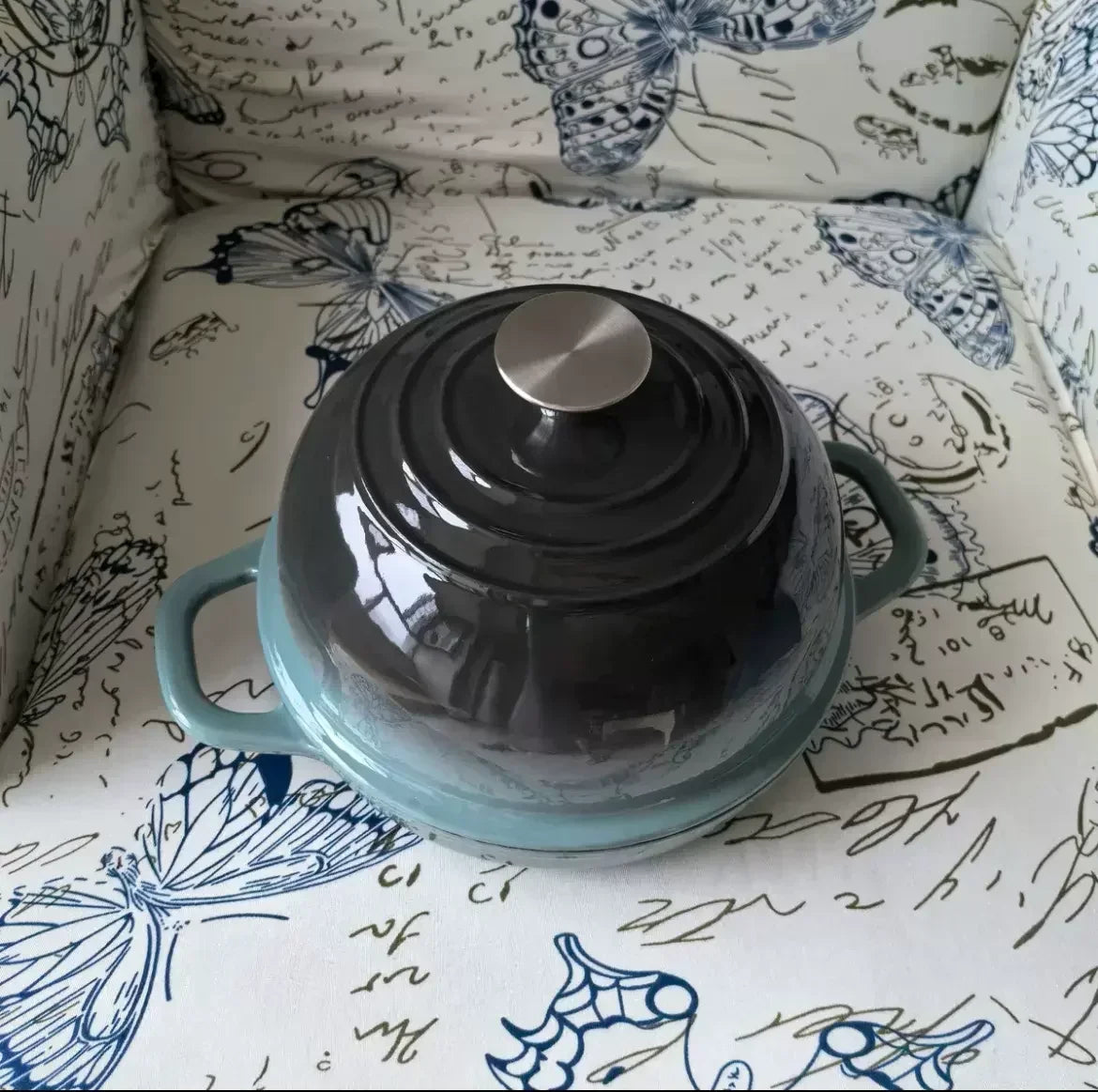 Olla holandesa de hierro fundido esmaltado con tapa