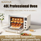 Horno de Convección Eléctrico 40L 1800W – Horno Multifuncional para Pizza, Pasteles y Pan