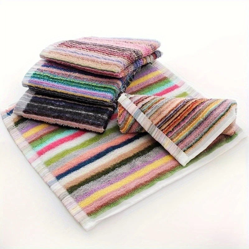 10-Pack Striped Cotton Dish Cloths, Assorted Colors