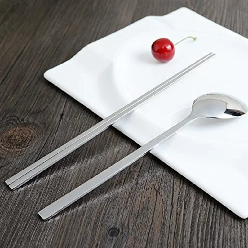 Stainless Steel Chopsticks and Spoon Cutlery Set